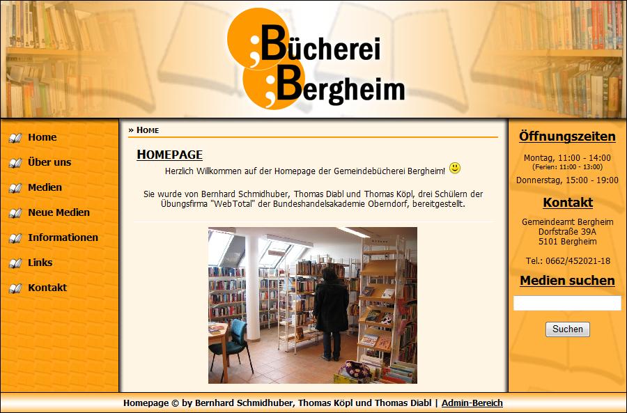 Screenshot von Bücherei Bergheim