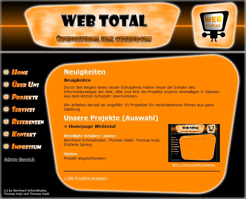 Screenshot von WebTotal